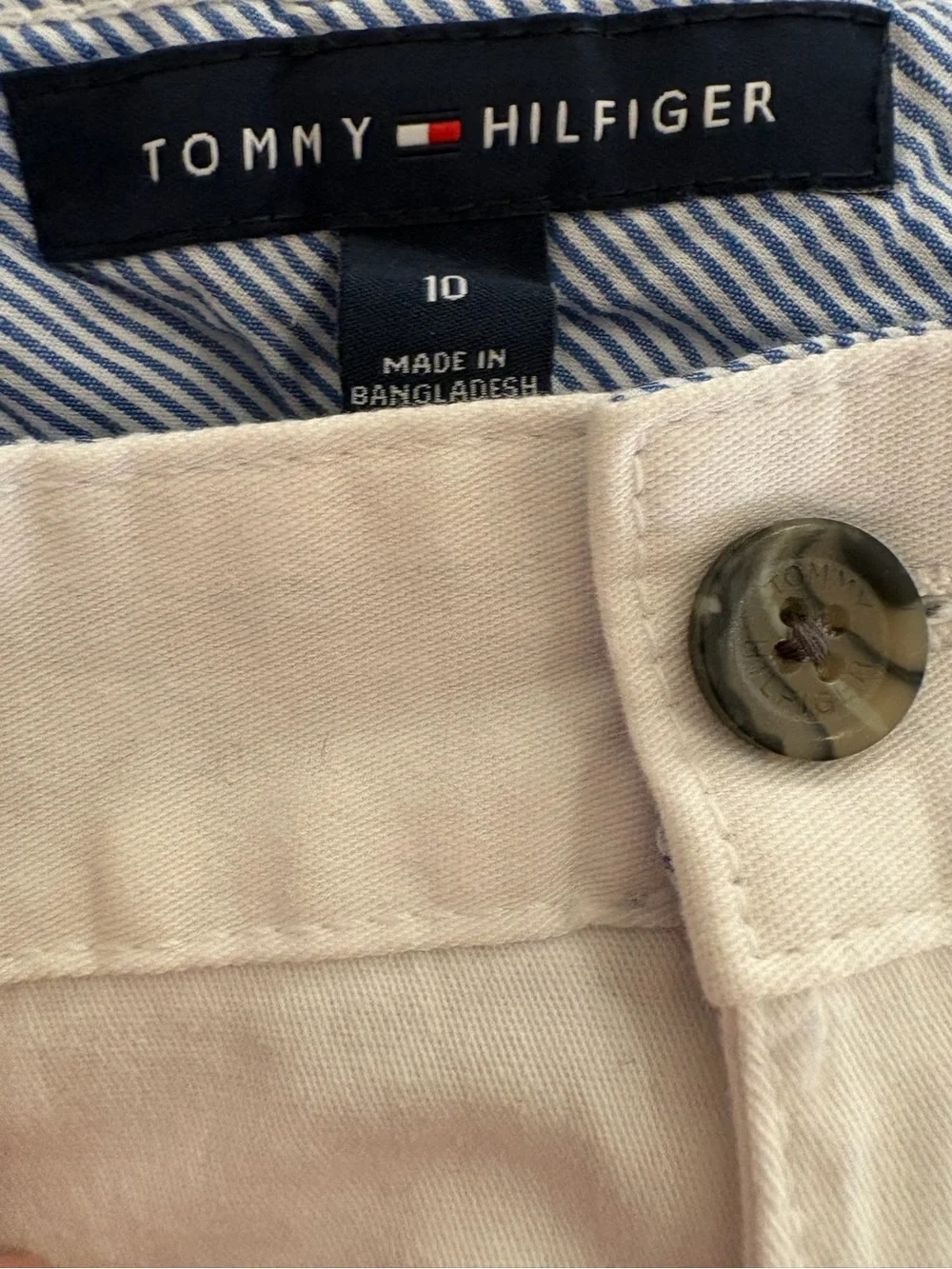 Tommy Hilfiger Boys White Chino Pants Size 10 NWT Straight Leg